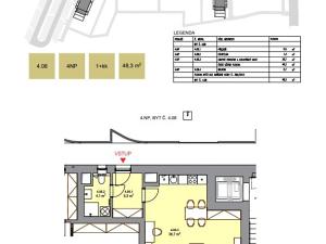 Prodej bytu 1+kk, Brno, Řepova, 48 m2