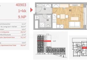 Prodej bytu 1+kk, Praha - Modřany, Mezi Vodami, 30 m2