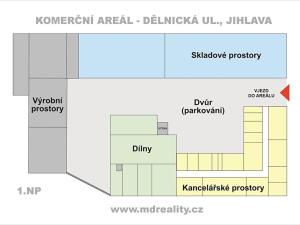 Pronájem výrobních prostor, Jihlava, Dělnická, 2000 m2