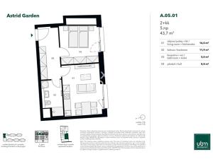 Prodej bytu 2+kk, Praha - Holešovice, U Průhonu, 44 m2