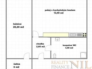 Pronájem bytu 3+kk, Dnešice, 45 m2