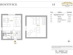 Prodej bytu 2+kk, Hostivice, Čsl. armády, 61 m2