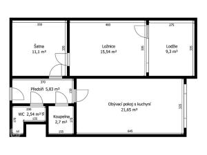 Prodej bytu 2+kk, Praha - Kobylisy, Kyselova, 59 m2