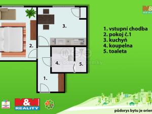 Pronájem bytu 1+1, Ústí nad Orlicí, Jilemnického, 34 m2