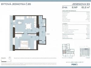 Prodej bytu 2+kk, Praha - Žižkov, Jeseniova, 54 m2