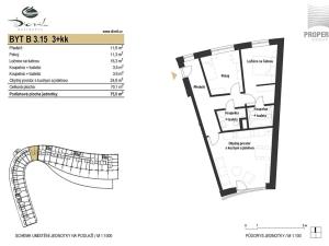 Prodej bytu 3+kk, Brno, Bystrcká, 75 m2