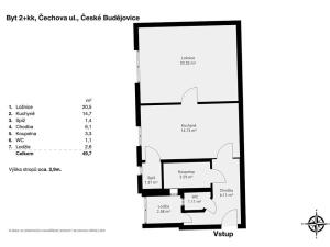 Prodej atypického bytu, České Budějovice, Čechova, 59 m2