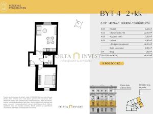 Prodej bytu 2+kk, Praha - Vinohrady, Pod Karlovem, 48 m2