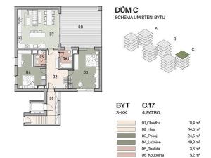 Prodej bytu 3+kk, Praha - Vysočany, Pod Krocínkou, 119 m2