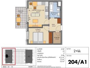 Prodej bytu 2+kk, Praha - Prosek, Nad Krocínkou, 49 m2