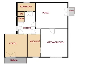 Pronájem bytu 3+1, Luhačovice, Masarykova, 85 m2