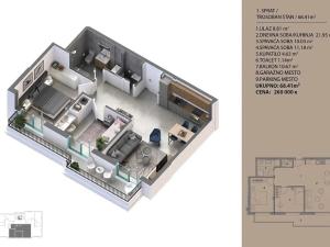 Prodej bytu 3+kk, Dobrota, Černá Hora, 64 m2