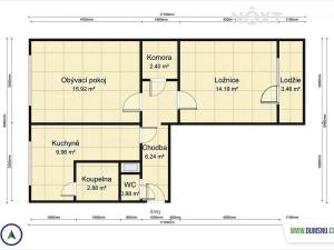 Pronájem bytu 2+1, Olšany, 55 m2