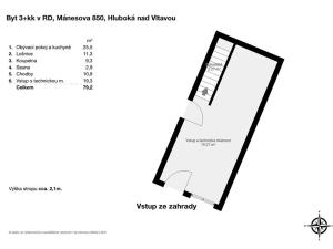 Pronájem bytu 2+kk, Hluboká nad Vltavou, Mánesova, 59 m2