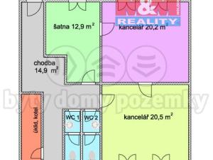 Pronájem kanceláře, Ostrava - Vítkovice, Kutuzovova, 180 m2