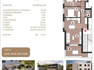 Prodej bytu 3+kk, Šibenik, Chorvatsko, 71 m2