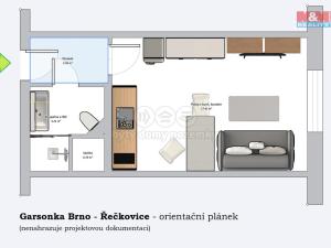 Prodej bytu 1+kk, Brno - Řečkovice, Horácké náměstí, 25 m2