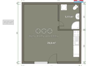 Pronájem bytu 1+kk, Křoví, 32 m2