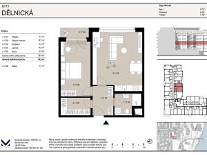 Pronájem bytu 2+kk, Praha - Holešovice, V háji, 60 m2