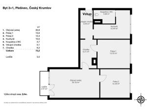 Prodej bytu 3+1, Český Krumlov, Sídliště Plešivec, 72 m2