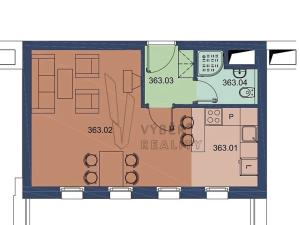 Pronájem bytu 1+kk, Most, Radniční, 35 m2