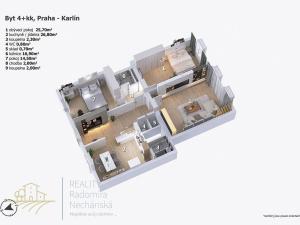 Prodej bytu 3+1, Praha - Karlín, Sokolovská, 96 m2