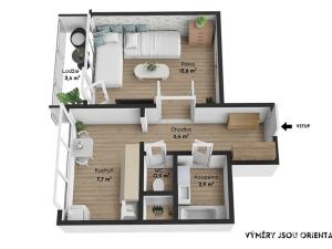 Pronájem bytu 1+1, Kolín, Na Magistrále, 36 m2