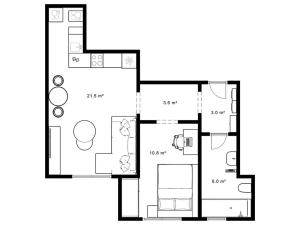 Pronájem bytu 2+kk, Praha - Vršovice, Minská, 45 m2