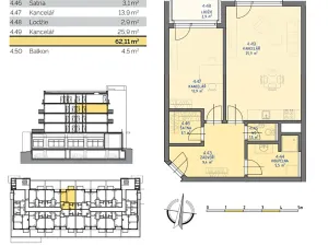 Prodej bytu 2+kk, Kutná Hora, 62 m2