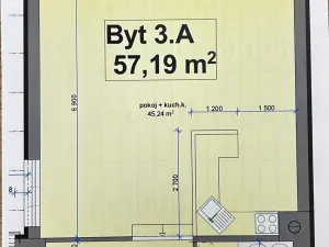 Pronájem bytu 2+kk, Bučovice, Slavkovská, 57 m2