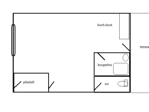 Pronájem bytu 1+kk, Teplice, U Červeného kostela, 40 m2