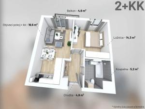 Pronájem bytu 2+kk, Kladno, Štěpána Rautenstraucha, 48 m2