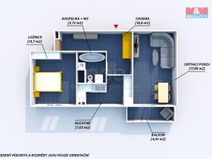 Prodej bytu 2+1, Zbůch, Náměstí, 53 m2