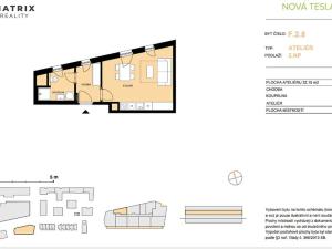 Prodej bytu 1+kk, Pardubice, Nová Tesla, 32 m2