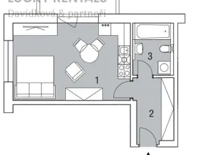 Pronájem bytu 1+kk, Praha - Hloubětín, Za černým mostem, 32 m2