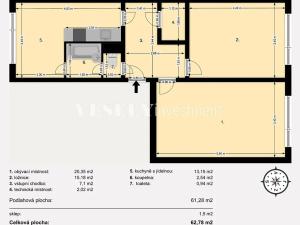 Prodej bytu 2+1, Strakonice, Heydukova, 63 m2