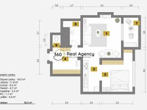 Prodej bytu 2+kk, Praha - Žižkov, Hartigova, 51 m2