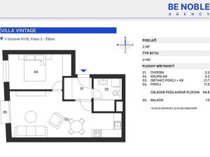 Prodej bytu 2+kk, Praha - Žižkov, V domově, 45 m2
