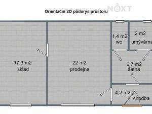 Pronájem obchodního prostoru, Nymburk, Velké Valy, 54 m2