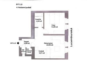 Prodej bytu 2+kk, Praha, Lucemburská, 50 m2