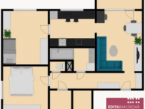 Pronájem bytu 3+1, Olomouc, Kmochova, 72 m2