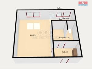 Pronájem bytu 1+kk, Náchod, Pražská, 27 m2