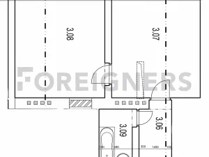 Pronájem bytu 2+kk, Brno, Křížkovského, 56 m2