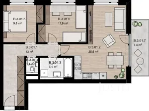Pronájem bytu 3+kk, Písek, Pražská, 69 m2