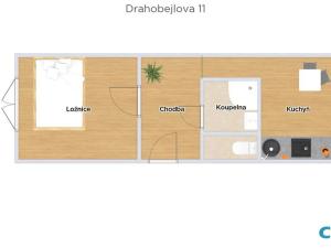 Pronájem bytu 2+kk, Praha - Libeň, Drahobejlova, 33 m2