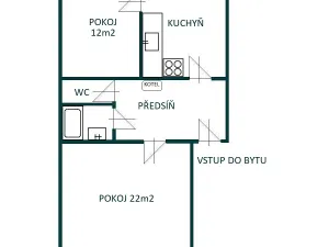 Pronájem bytu 2+1, Brno, Merhautova, 60 m2