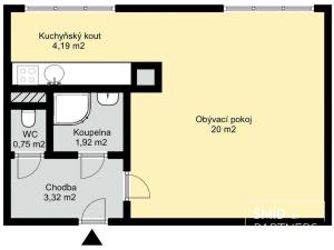 Pronájem bytu 1+kk, Kolín - Kolín II, Na Magistrále, 30 m2