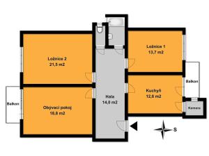 Pronájem bytu 3+1, Praha - Podolí, Brabcova, 93 m2