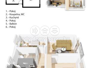 Prodej bytu 3+kk, Tetín, U Rozvodny, 55 m2