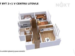 Pronájem bytu 2+1, Litovel, Mlýnská, 55 m2